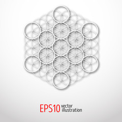 Sacred Geometry. Metatron s cube mysterious illustration.