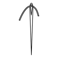 Needle with thread icon. Outline illustration of needle with thread vector icon for web