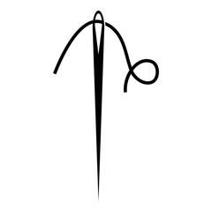 Needle with thread icon. Simple illustration of needle with thread vector icon for web