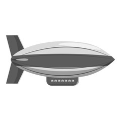 Fototapeta na wymiar Airship icon. Gray monochrome illustration of airship vector icon for web
