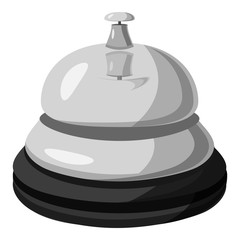 Reception bell icon. Gray monochrome illustration of reception bell vector icon for web