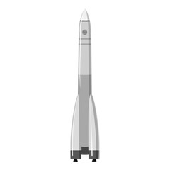 Rocket space icon. Gray monochrome illustration of rocket space vector icon for web