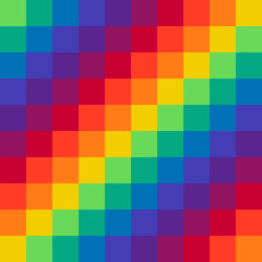 Pixel rainbow background Seamless pattern