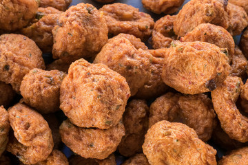 The group of delicious fried fish-paste balls. (Thai food)