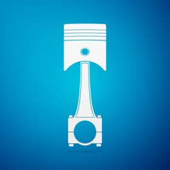 Car engine piston flat icon on blue background. Vector Illustration
