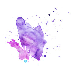 Colorful abstract watercolor texture with splashes and spatters. Modern creative watercolor background for trendy design.
