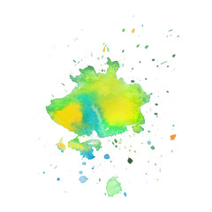 Colorful abstract watercolor texture with splashes and spatters. Modern creative watercolor background for trendy design.