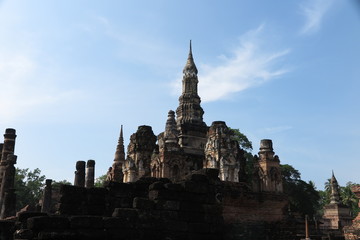 Fototapeta premium Sukhothai historical park, Wat Mahathat, Unesco world heritage, Sukhothai Thailand