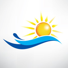 sun and water wave vector symbol