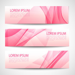 Abstract header pink wave white vector design