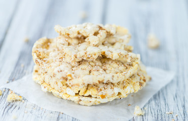 Fresh made Corn Waffles (close-up shot)