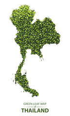 Green leaf map of thailand