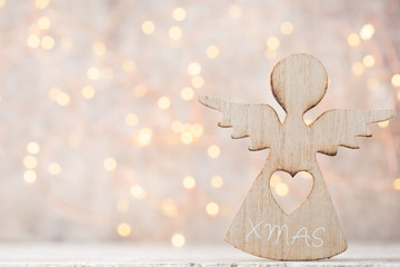 Christmas decor with santa hat. Vintages background.
