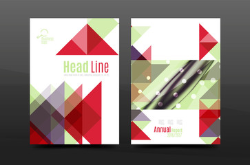 Colorful geometry design annual report a4 cover brochure template layout, magazine, flyer or leaflet booklet