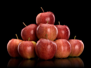 Pyramid from red apples