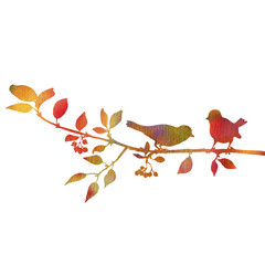 birds at tree silhouettes