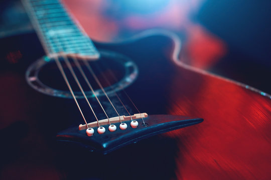 Guitar at concert closeup