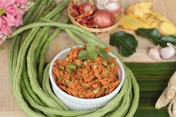 Making fish patty with spicy for fried .