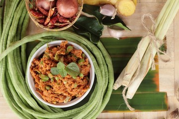 Making fish patty with spicy for fried .