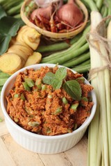 Making fish patty with spicy for fried .