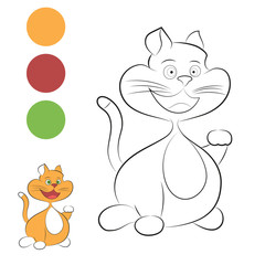 Smiling cat for coloring