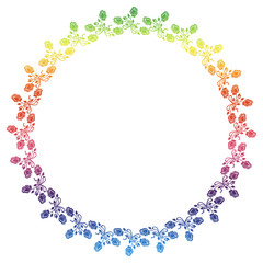 Round gradient frame with roses. 