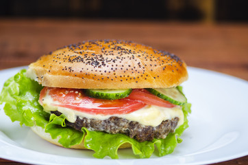 Delicious and juicy burger