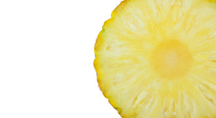 Pineapple slices isolated on white background.