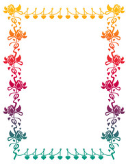 Gradient frame with roses.