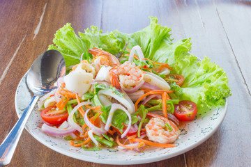 Spicy mixed seafood.delicious spicy seafood thai food