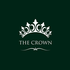 decorative crown isolated on green background