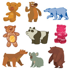 Cute bear vector illustration.