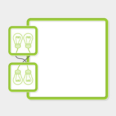 Green box for your text and bulb symbol