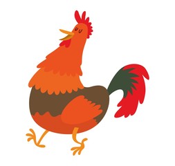 Cute cartoon rooster vector illustration