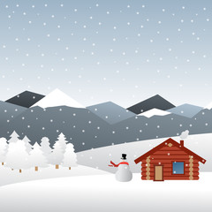 Naklejka premium winter landscape background scene vector