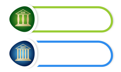 Obraz premium Vector button for your text and bank symbol