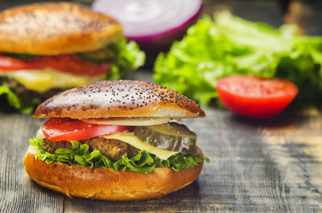 Delicious and juicy burger