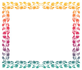 Gradient frame with roses. 