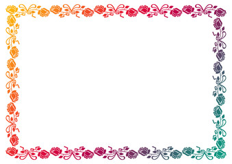 Gradient frame with roses. 