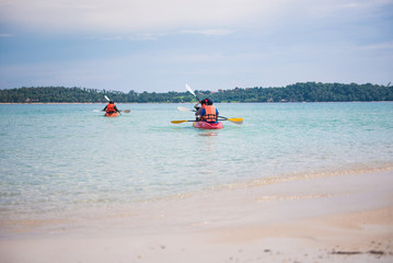 kayak in vacation. activity in holiday .summer 