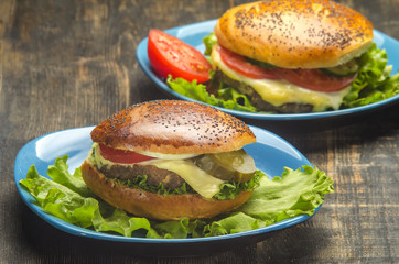 Delicious and juicy burger
