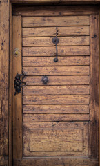Old brown door made of wood
