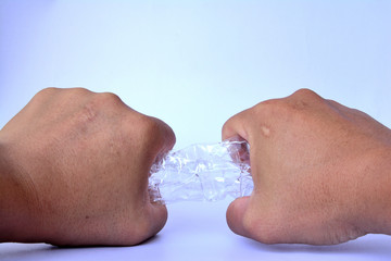 Hand squeeze  water bottle