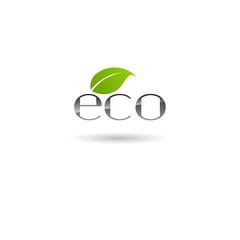 Eco Friendly Organic Natural Product Web Icon Green Logo Flat Vector Illustration