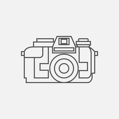 Vector photo camera icon in line style