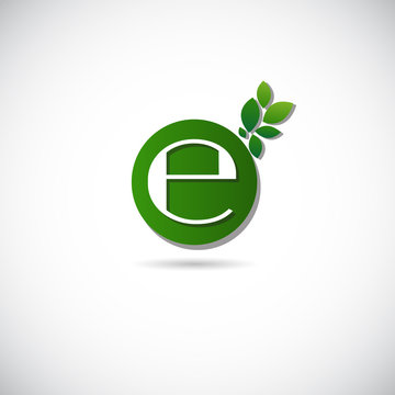 Eco Friendly Organic Natural Product Web Icon Green Logo Flat Vector Illustration