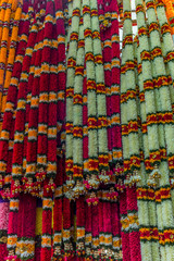 Typical garlands in a little India market in Singapore