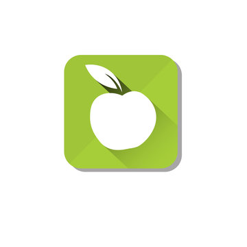 Healthy Food Icon Green Apple Logo Vector Illustration