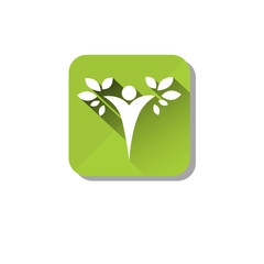 Eco Organic Environment Clean Care Icon Flat Vector Illustration