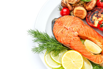 Crispy roasted salmon steak